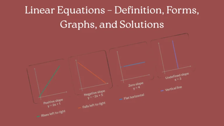 Linear Equations – Definition, Forms, Graphs, and Solutions
