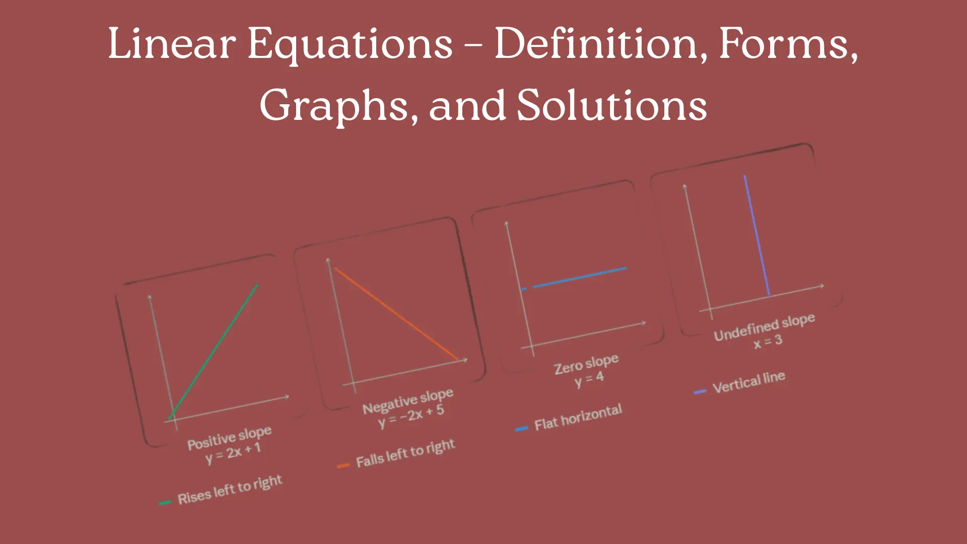 Linear Equations – Definition, Forms, Graphs, and Solutions